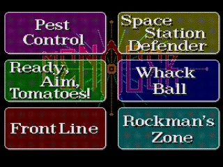 Game selection screen