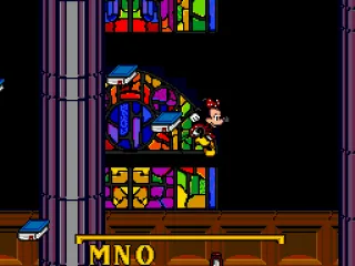 Minnie's first puzzle: to order the books alphabetically, jumping over the right letters in the right order.