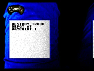 Tutorial mission: mission objectives are on the pilot's lap