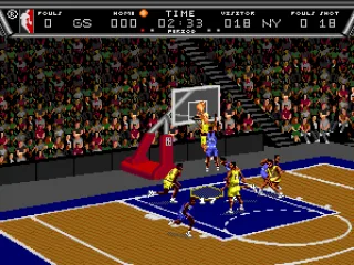 Going in for a dunk.