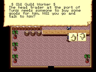 Talk to characters in the town.