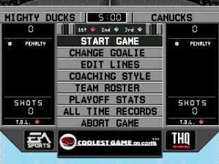 Game menu. Many options...