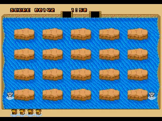 There are a few variations on the basic gameplay. This level is filled with water, so the player has to remember their footsteps.