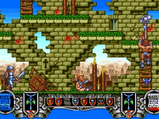 You have to keep climbing up the ladders to get to the top of the castle.