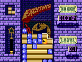 Pac-Man chomps on the ghosts in the direction that he's facing