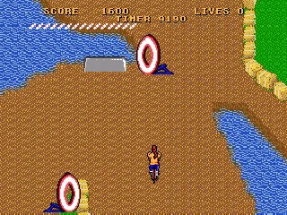 The obstacle course at the end of the level