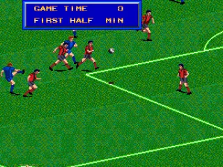 The ball is kicked at the goal.