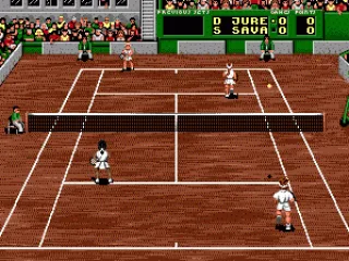 mixed doubles action..