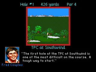 The Southwinds first hole being described.