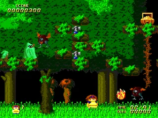 An enemy goes up in flames.