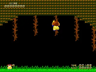 Jumping from vine to vine.