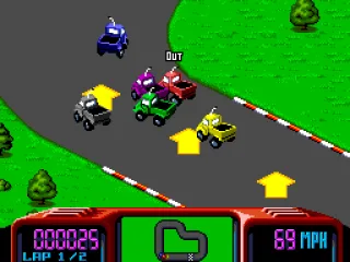 At a bend in the track