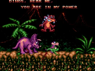 All the dinosaurs are lured away, except for Rex who is sleeping.