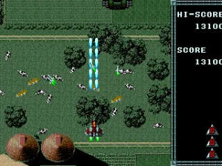 Flying over some livestock.