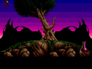 You start the game behind the tree