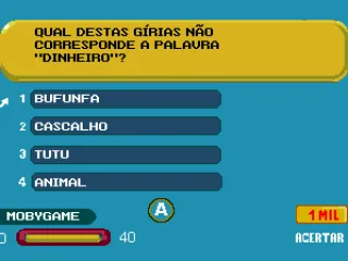 This is the question screen. You have to choose the right answer among the 4 alternatives. In this first question, your only option is to answer.
