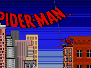 Spidey swings in as the title screen loads
