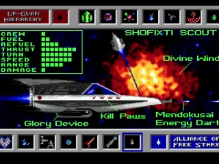 Ship databank entry for the Shofixti Scout, an Alliance vessel.