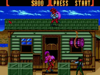 Being dramatically shot in front of a saloon