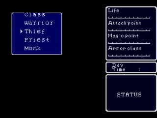 Choosing one of the character classes