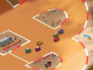 A close race just before a slanted U-turn in a