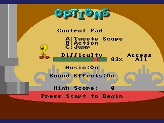 Options; you can adjust the difficulty freely, but the lower it is, the fewer levels can be accessed.