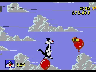 Sylvester can even stand on a balloon.