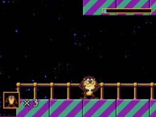 Taz has just reached the end of the level and eaten the sign marking it