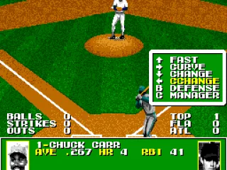 Choose a type of pitch to throw.