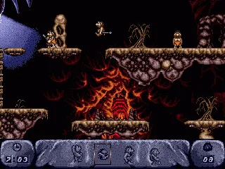 You can jump longer distances with the spear.