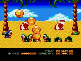 Event 2: Kipper Watching - you're the blue seal who must prevent the beach balls from hitting the baby seals by jumping and nosing them out of the way