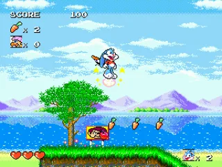 Buster can stomp on enemies to defeat them