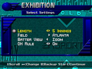 Exhibition game settings