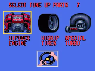 After a few courses, you get the chance to upgrade some parts.