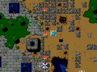 Shooting enemies, S powerup