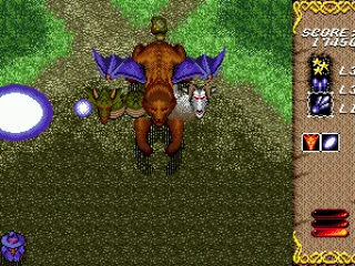 Unleashing a large magic attack.