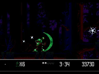 The shield makes Vectorman invincible for a short time and destroys certain enemies on contact.