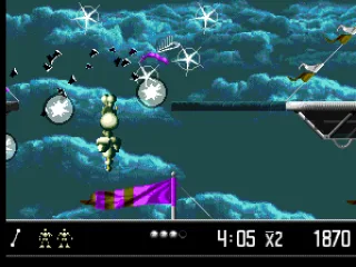 In drill form VectorMan can destroy certain platforms