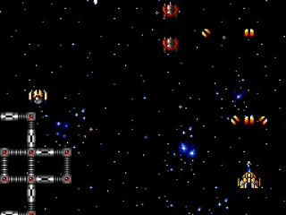 Shooting a powered up weapon.