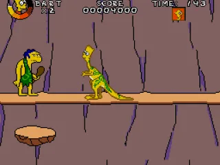 Braving Jurassic terrors in the Dino Bart stage.