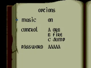 Nice options screen. Looks like... uh... a book?