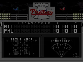 Menu during a regular game