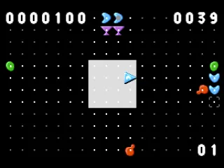 Fire at a blue piece when blue to make it disappear