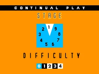 Select a stage and difficulty level