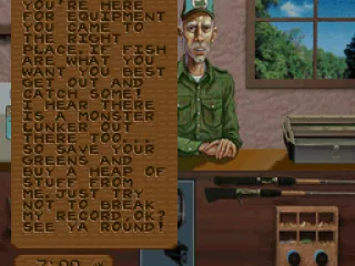 Talking to the clerk.