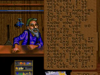 Talking to the clerk.