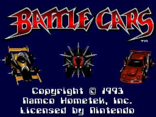 Here's the snazzy title screen... stop gawking at the cars and press start!