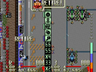 Retire. While the main rival stopped in the pits.