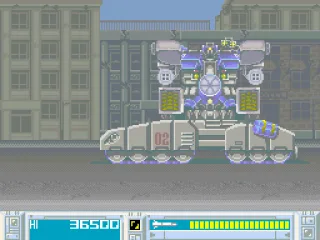 This boss kinda reminds me of the Hunter-Killer Tank in the Terminator series, which was also feature as a stage 1 end boss to the Terminator 2 arcade shooting game. Coincidence? Hmmm....