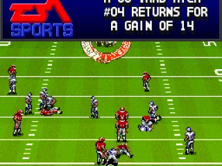 The game tells how many yards were gained.